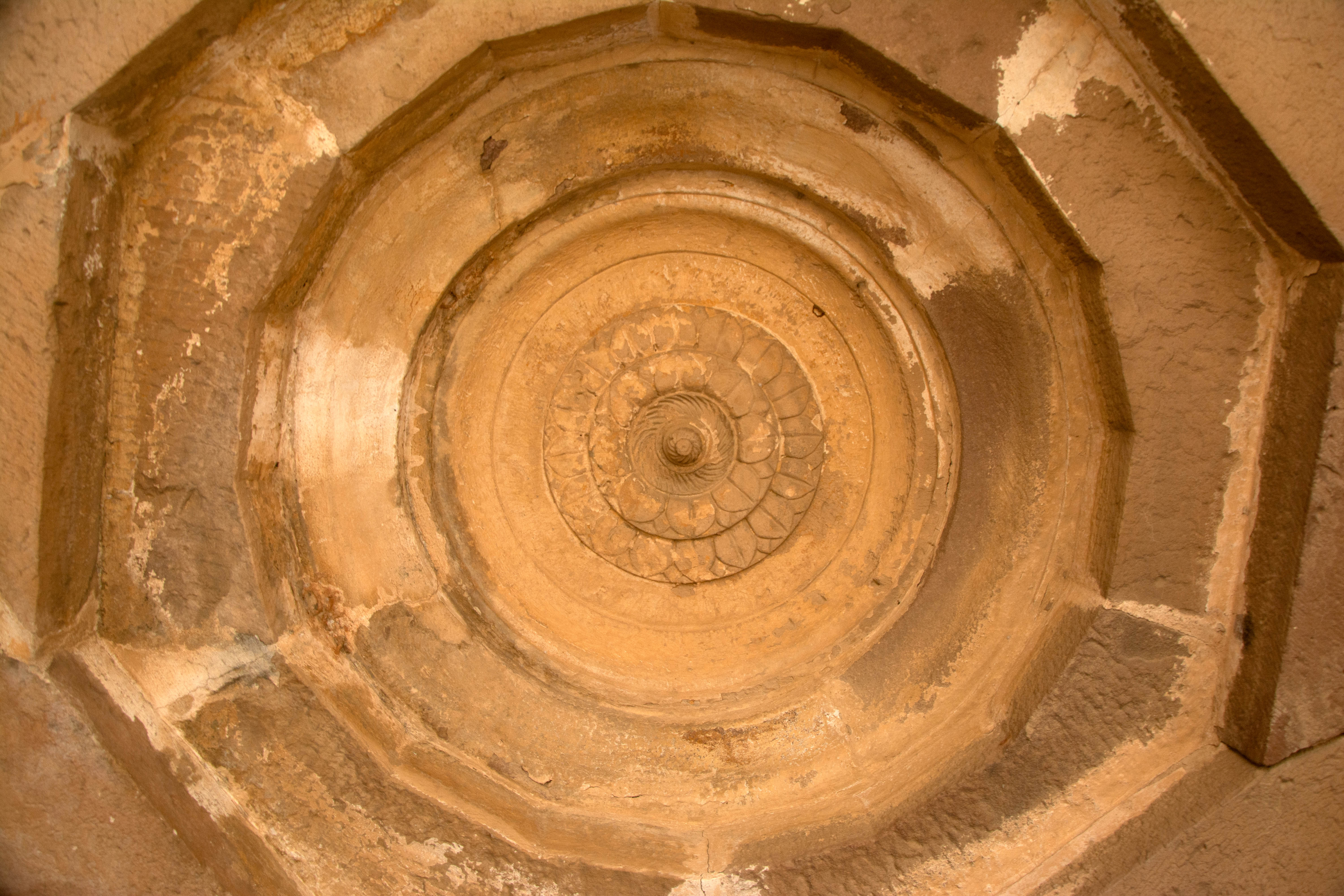 Inside of the gumbada or dome of the 18th-century CE Shiva Temple.