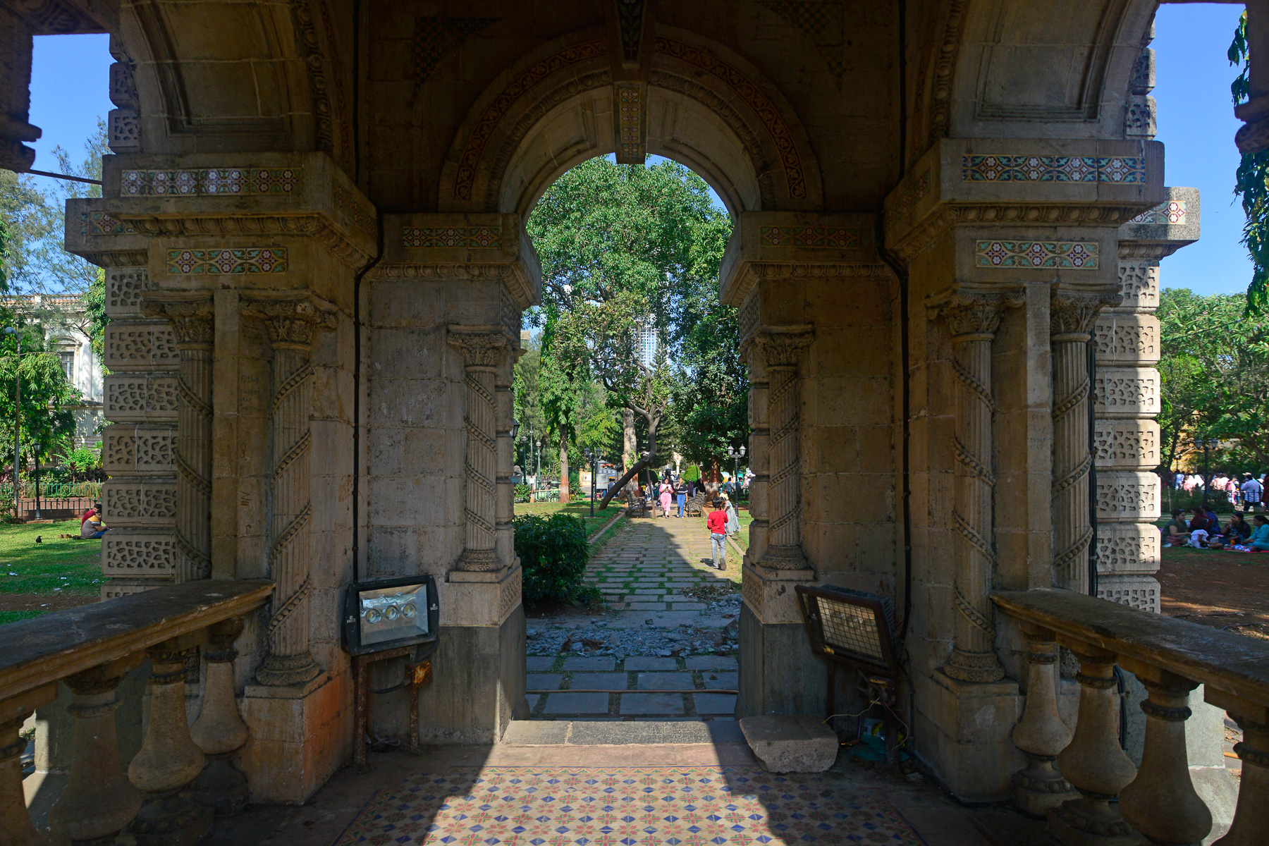 The ground floor of the clock tower is 12 square feet in area and open on all sides